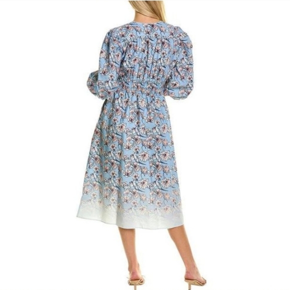 St. Roche Auberon V neck blue pink floral Midi dress sz 6 & 10 NWT - Picture 2 of 13